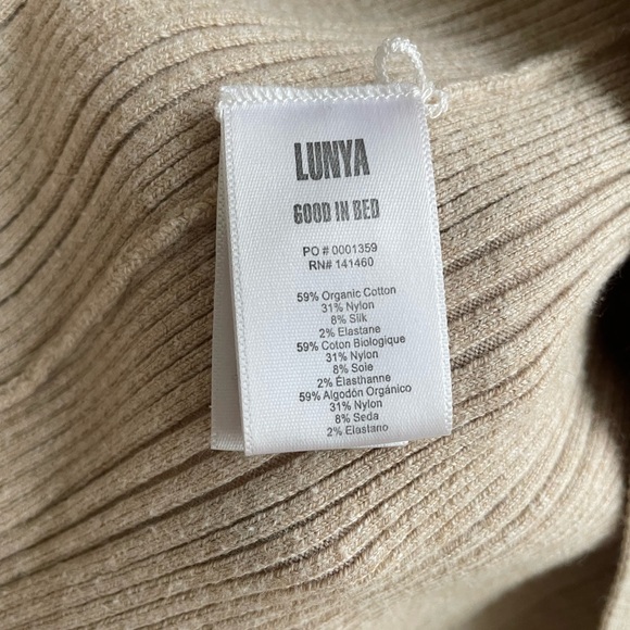 Lunya Cozy Cotton Silk Variegated Rib Cardigan - Adagio Cream s/xs - Picture 8 of 13